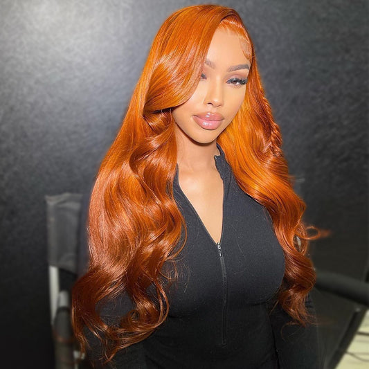 Ying Ginger Orange Body Wave Lace Frontal Wig 13x6 13x4 HD Lace Front Human Hair Wigs 5x5 4x4 Lace Closure Wig