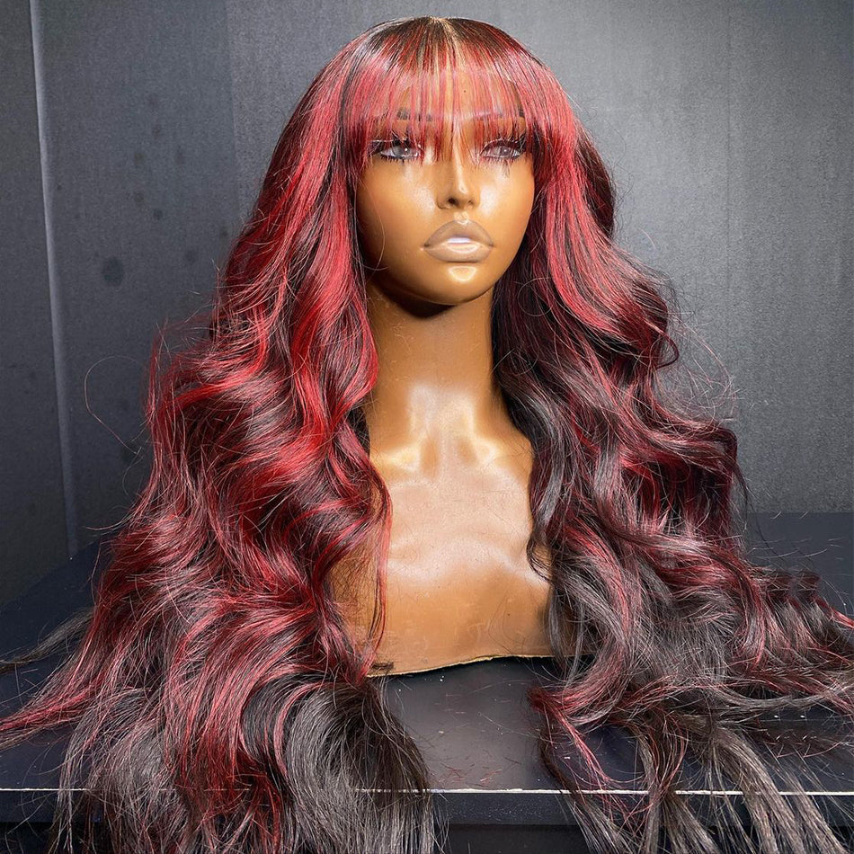 Ying Highlight Red Body Wave Lace Front Wig Pre Plucked Brazilian Hair Wig 13x6 13X4 Lace Frontal Wig For Women HD Transparent 5X5 4X4 Lace Closure Wig