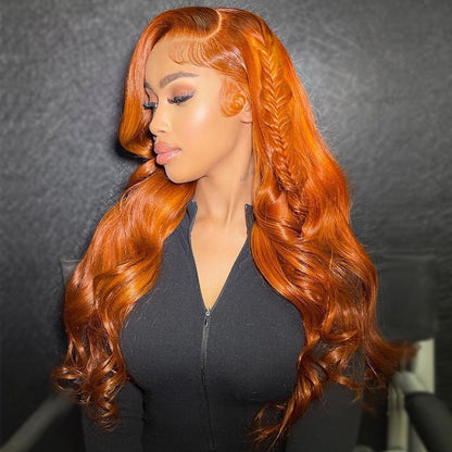 Ying Ginger Orange Body Wave Lace Frontal Wig 13x6 13x4 HD Lace Front Human Hair Wigs 5x5 4x4 Lace Closure Wig