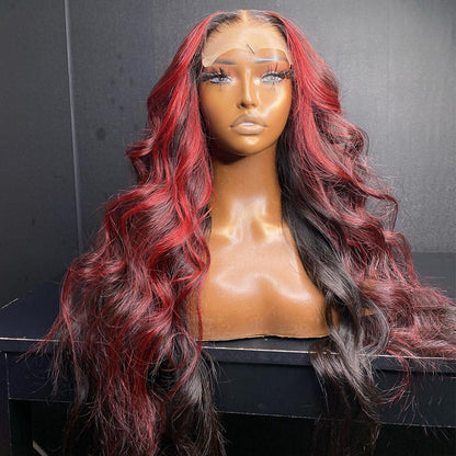 Ying Highlight Red Body Wave Lace Front Wig Pre Plucked Brazilian Hair Wig 13x6 13X4 Lace Frontal Wig For Women HD Transparent 5X5 4X4 Lace Closure Wig