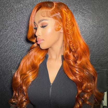 Ying Ginger Orange Body Wave Lace Frontal Wig 13x6 13x4 HD Lace Front Human Hair Wigs 5x5 4x4 Lace Closure Wig