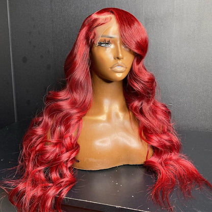 Ying HD Transparent 13x6 13X4 Cherry Red Body Wave Lace Front Wigs Pre-Plucked Peruvian Virgin Colored Human Hair Wigs For Black Women 5X5 4X4 Lace Clsoure Wigs With Baby Hair