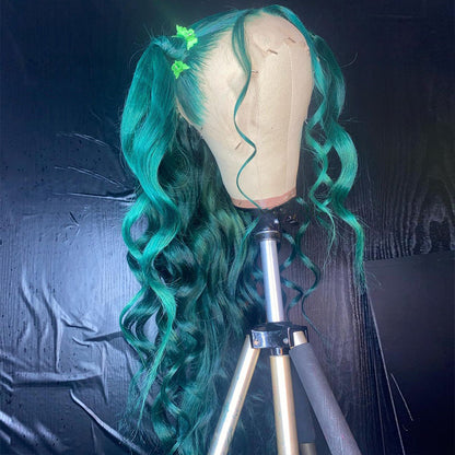 Ying Deep Green Lace Front Wigs Human Hair Loose Wave 13x6 13x4 HD Lace Frontal Wigs Pre Plucked with Baby Hair Dark Green Colored Lace Closure Wig