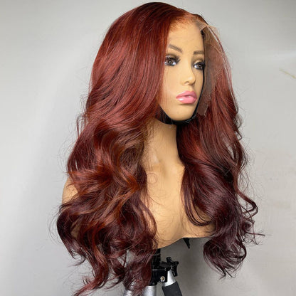 Ying 13X6 Lace Frontal Body Wave Wig Ombre Reddish Brown Best Hair Style HD Transparent 13x4 Lace Front Human Hair Wigs for Women