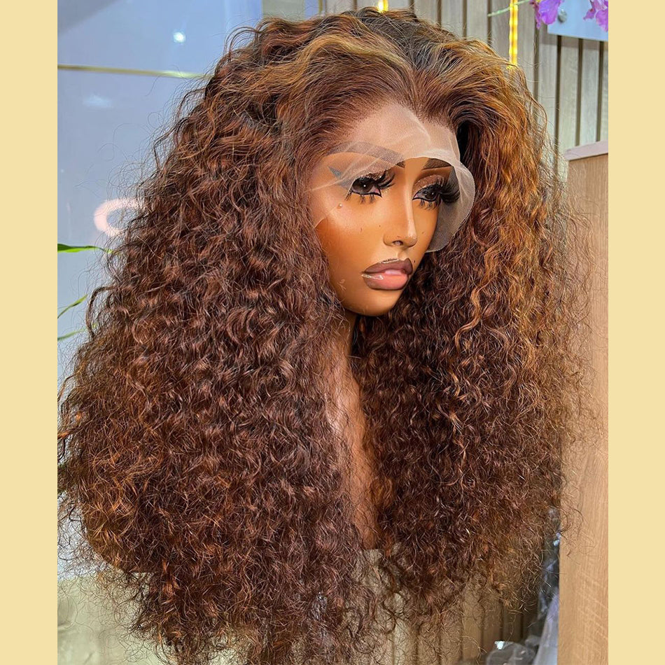 Ying Chocolate Brown Lace Front Human Hair Wigs For Women HD 13x4/13x6 Lace Frontal Water Wave Wig Highlight Brown Colored 5x5 4x4 Lace Closure Wig