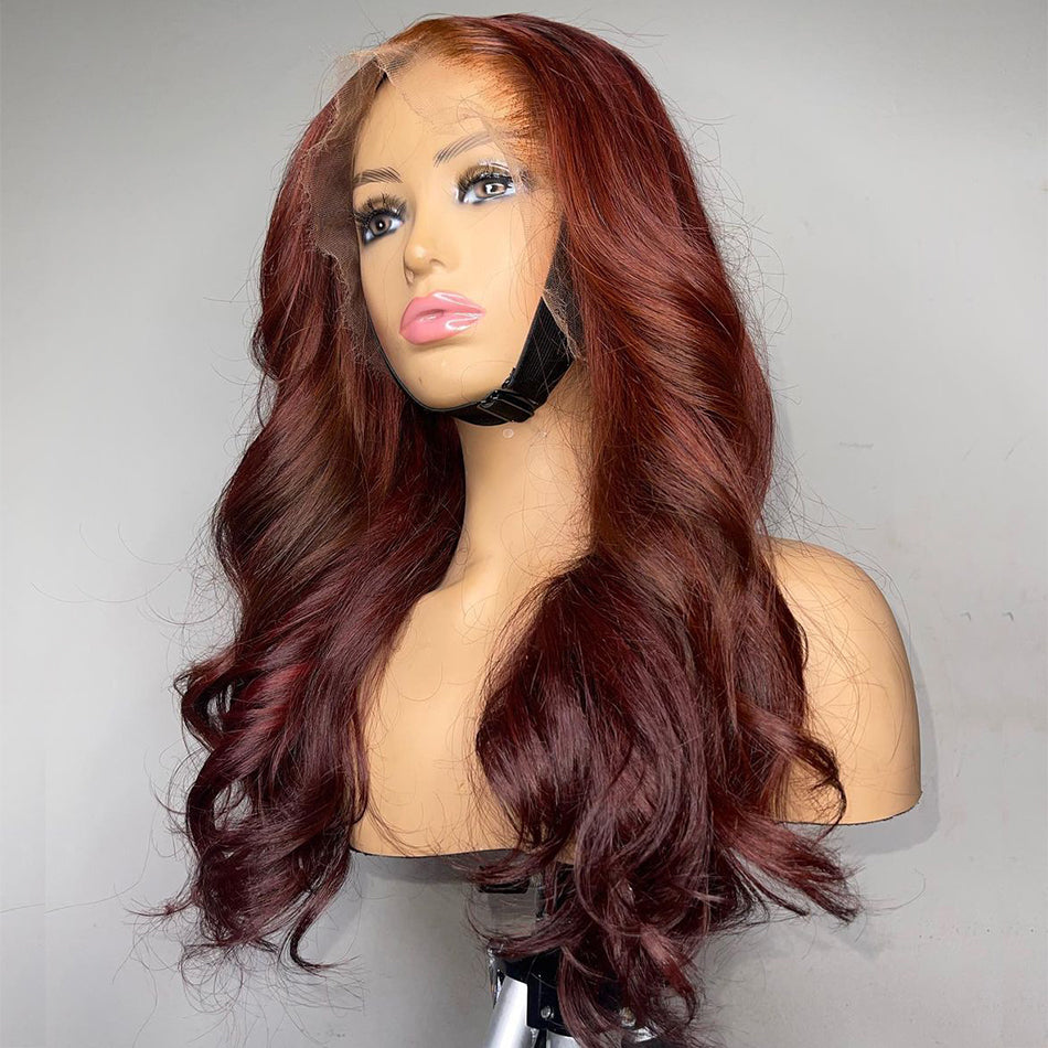 Ying 13X6 Lace Frontal Body Wave Wig Ombre Reddish Brown Best Hair Style HD Transparent 13x4 Lace Front Human Hair Wigs for Women