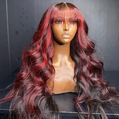 Ying Highlight Red Body Wave Lace Front Wig Pre Plucked Brazilian Hair Wig 13x6 13X4 Lace Frontal Wig For Women HD Transparent 5X5 4X4 Lace Closure Wig