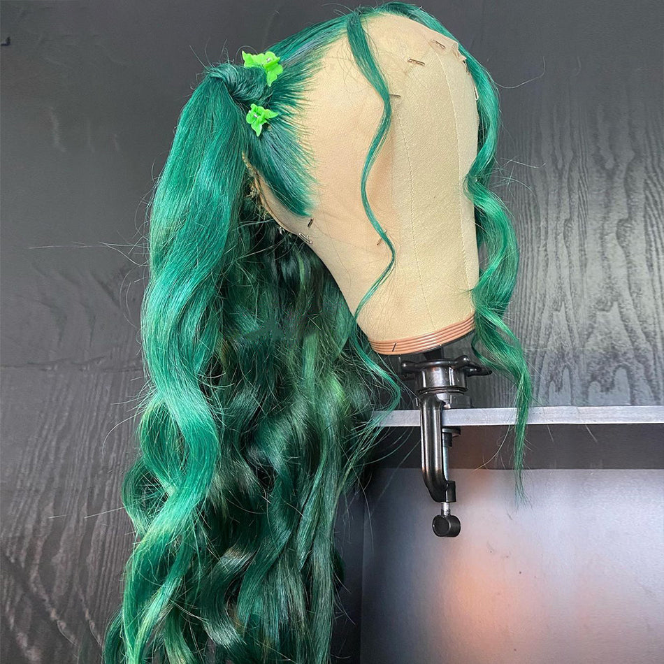 Ying Deep Green Lace Front Wigs Human Hair Loose Wave 13x6 13x4 HD Lace Frontal Wigs Pre Plucked with Baby Hair Dark Green Colored Lace Closure Wig