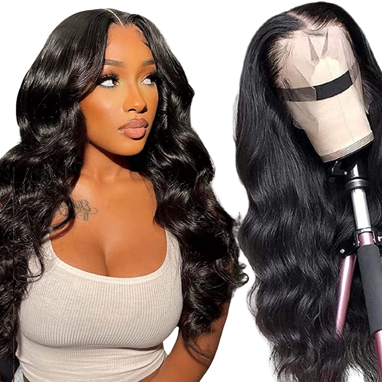 13x4 Transparent Body Wave Lace Frontal Human Hair 100% Human Hair