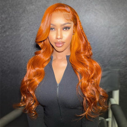 Ying Ginger Orange Body Wave Lace Frontal Wig 13x6 13x4 HD Lace Front Human Hair Wigs 5x5 4x4 Lace Closure Wig